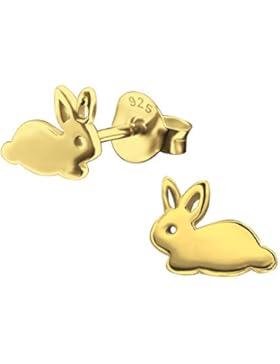 Laimons Kids Kinder-Ohrstecker Kinderschmuck Hase glanz vergoldet Sterling Silber 925