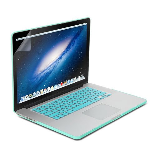 GMYLE Türkis Blau 3 in 1 Hülle Tasche für Macbook Pro Retina 15 Zoll – Tastatur-Abdeckung (US Layout) – Schutzfolie für den Bildschirm (Nicht geeignet für MacBook Pro 15) - 2