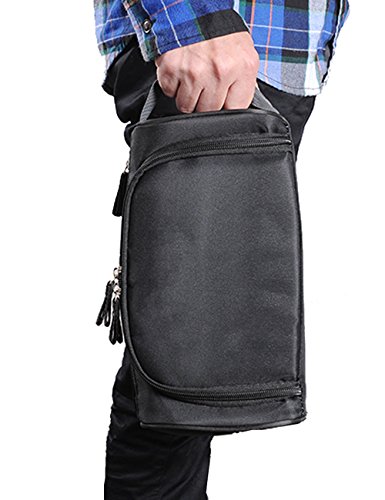 iSuperb® Robustes Herren Kulturtasche Kulturbeutel Wasserdicht Kosmetiktasche Make-up Tasche mit Haken zum aufhängen für Reise (schwarz) - 7