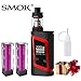 Produktbild E-Zigaretten-Starter-Kit, authentisches SMOK Alien 220W-Kit mit TPD-Vaporizador-Tank, wiederaufladbare 2 * EFEST 3000 mAh-Akkus, kein Nikotin, kein E-Liquid (Schwarzrot)