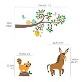 Decowall DML-1502P1512 Großer Blätterbaum & Zweige mit Tieren Wandsticker Wandaufkleber Wandtattoo Kinderzimmer - 5