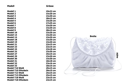 Brauttasche aus Satin in Weiß und Ivory | Clutch zum Brautkleid oder zur Abendgarderobe | Damenhandtasche zur Hochzeit, Taufe & Kommunion – verschiedene Modelle - 2