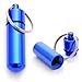 Produktbild 2er SET Mini-Kapsel / Pillendose wasserdicht zur Aufbewahrung von Kleinteilen, Aufbewahrungsbox / Pillenbox als Schlüsselanhänger mit Schraubverschluss (Gummidichtung), Höhe: 48mm, Material: Aluminium, in verschiedenen Farben - Marke Ganzoo (2er SET, Blau)