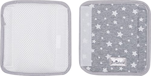 Gurtpolster Gurtpolster Set – universal für Babyschale, Buggy, Kinderwagen, Autositz (z.B. Maxi Cosi City SPS, Cabrio, Cybex Aton usw.)Janabebe® White Star - 3