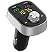 Price comparison product image Bluetooth FM Transmitter, XBoze QC3.0 Wireless In-Car FM Transmitter Radio Adapter Car Kit Hands Free with Dual USB Ports MP3 Player Support USB Flash Drive and Voltage Display (Silver)