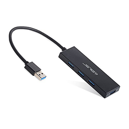 JSVER Mini 4 Port USB 3.0 Hub mit eingebautem Kabel (20cm) für Laptops, Ultrabooks, Tablets und PCs - 4