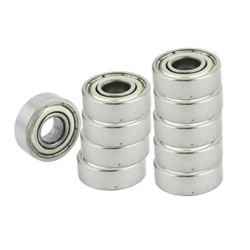 sourcingmap® 10Stk 15mm x 5mm 696Z Silber Farbe Schild Rillen Kugel Lager