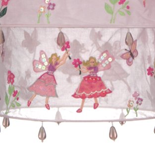Lampe Lampenschirm für Deckenleuchte Kinderzimmer Fee Perlen rosa - 2