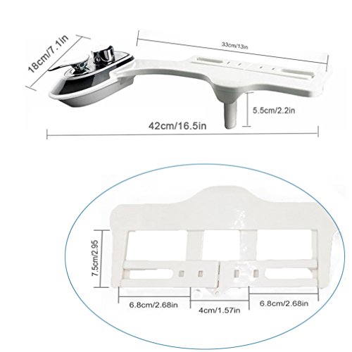 RioRand no eléctrico inteligente bidet mecánico accesorio de WC, agua caliente y fría boquillas dobles Jet de agua retráctil autolimpiante-Negro