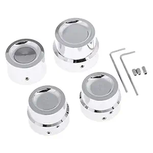 Elegant Essence Motorcycle Cnc Aluminum Alloy Front & Rear Wheel Axle Nut Cover Bolt Silver