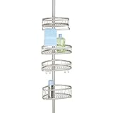 mDesign Teleskop-Duschregal - ohne Bohren zu montierende Duschablage aus Metall - ideal für Shampoo, Rasierer, Schwämme und sonstiges Duschzubehör