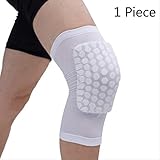 SHALU Genouillères en nid d'abeille de Basket-Ball Sport genouillère Volley-Ball genouillère Support Support Football Compression Manches jambières M Blanc