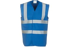 EXPERT WORKWEAR Hi Vis Multi-Colour Safety Vest High Visibility Reflective Viz Waistcoats 2 Band & Brace - 24 Colours | Small to 5XL