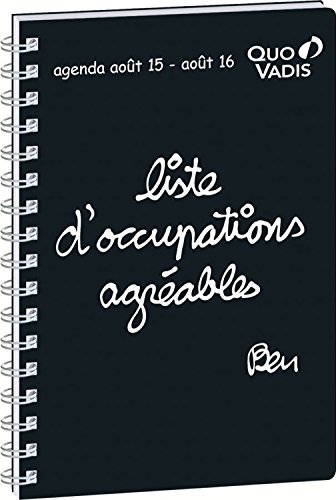 Download Quo Vadis - Ben - Universitaire Spiralé - Agenda Scolaire Semainier 10x15 cm Noir - Année 2015-2016