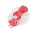 Demarkt 1 Set(6 Pcs) Baby Girl Hair Accessories Cute Three Rose Flower with Diamante Headband Infant Kids Children's Elastic Decorative Hairband