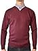 Produktbild Pierre Cardin Jahreszeit V-Ausschnitt und Rundhalsausschnitt-Pullover mit Hemdkragen Mock Hemd Einsatz (4XL, Dark Red)