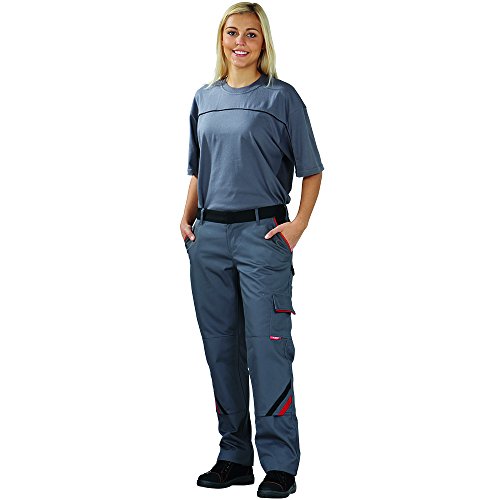 Planam Damen Bundhose Highline, Größe 38, 1 Stück, schiefer / schwarz / rot, 2329038 - 5