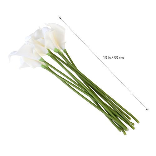 ULTNICE 10 Stücke Weiche PU-künstliche Blume Calla-Blumen-Anlage für Hochzeits-Ausgangsdekoration-Weiß - 5