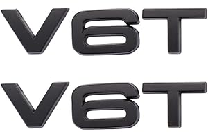 SGW 2 Stück V6T Emblem Aufkleber ist anwendbar für alle Fahrzeug-Kofferraumtüren und Fensterdekoration (Mattschwarz)