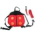 Smallwise Trading Toddler Safety Backpack with Harnesses Strap --- Great for Baby Walker Reins --- Lovely Ladybird Design