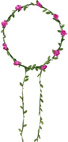 Seawood Women's Girls Flower Fairy Bohemian Braid Wedding Beach Crown Garland hair headband