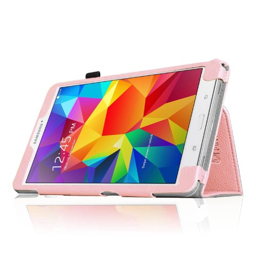 Fintie Samsung Galaxy Tab 4 7.0 Hülle Case – Slim Fit Folio Kunstleder Schutzhülle Cover Tasche mit Ständerfunktion für Samsung Galaxy Tab 4 7.0 T230 T235 (7 Zoll) Tablet, Rosa - 4
