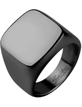 Paula & Fritz® QUADRAT SIEGEL 16.5mm breit Edelstahlring Damen-ring Verlobungs-ring Freundschaftsring Herrenring...