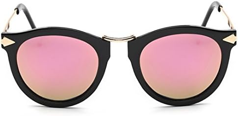 OYMI Fashion Metal Frame Wayfarer Unisex Polarised Sunglasses for Women/Men UV400 (Pink Lens)