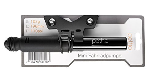 Mini Luftpumpe/Fahrradpumpe | alle Ventile | Rahmenbefestigung | Auto/Dunlop/Presta/Rennrad Ventil | Hochwertig aus Aluminium | sehr leicht kompakt und gut zum mitnehmen - 5