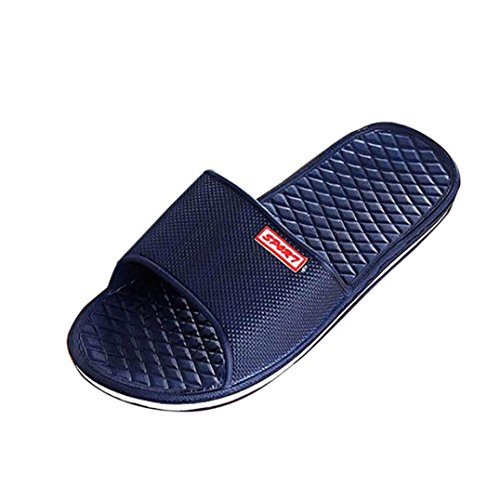 Preisvergleich Produktbild Badelatschen Zehensandale Herren Badeschuhe Schwimmbadschuhe Sandalen Sommer Hausschuhe Zehentrenner Outdoorschuhe Strandschuhe Erwachsene Hausschuhe Dusch Badeschuhe LMMVP (43 EU, Dunkelblau)