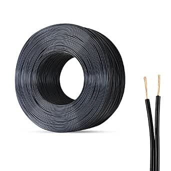 Cavo Elettrico 100FT 14/2 Rosso E Nero, Calibro 14, Cavo Zip Per Interni/esterni, Bobina Da 30 Metri