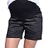 Mija - Maternity shorts pants trousers with over bump panel 3087 (8, Black)