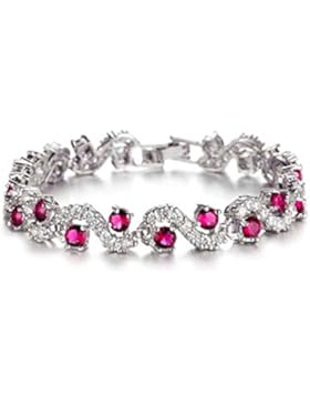 findout 18k weißes Gold überzog schöne Flash-Multicolor Zirkonia Kristall Armband Luxuly Hochzeit Tennis Schmuck...