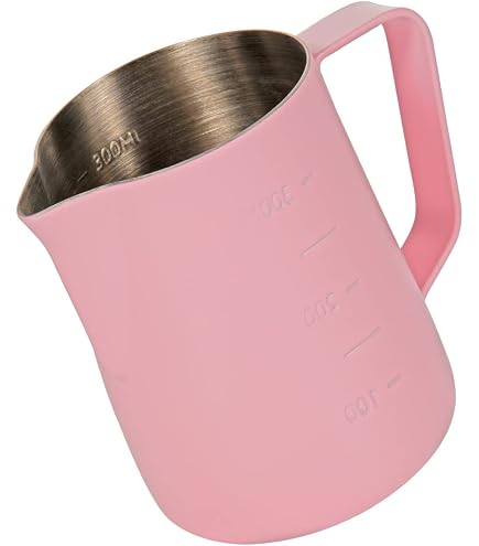 Pichet à Latte Art 600 Ml Acier Inoxydable Avec Graduations - Rose, Vert Foncé, Vert, Rouge - Pour Mousse De Lait Parfaite