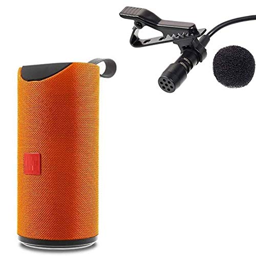Rambot TG 113 Bluetooth Speaker Portable Wireless Speaker with 3.5mm mic Clip Microphone for YouTube, Collar Mike for Voice Recording