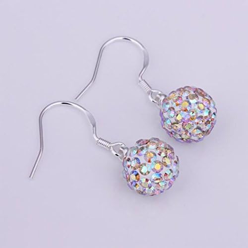 a Pair of Small and Exquisite Fragrant Ballet Earrings Classic Treasure Blue Round Diamond Earrings / Anti-allergic / Diamonds / Hooks Earrings / Crystal Elements Earrings,J