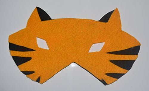 Tiger mask. 1 item in orange and black felt color