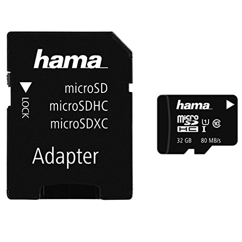 Hama microSDHC 32GB Class 10 UHS-I 80MB/s Karte inkl. SD Adapter