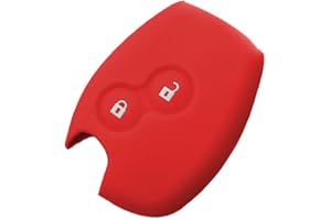 SALPIE Cover Guscio Colorato Silicone Morbido per Scocca Chiave Telecomando 2 Tasti Renault Dacia Logan Sandero Duster Express Clio Twingo Modus Kangoo Vari Colori (Rosso, Cover Silicone)