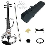 geige thomann Handgeschnitzter massiver Fichtenkörper mit Ebenholzgriffbrett, Stöpsel, Kinnstütze und Kohlefaser Saitenhalter mit 4 abnehmbaren Feinstimmern