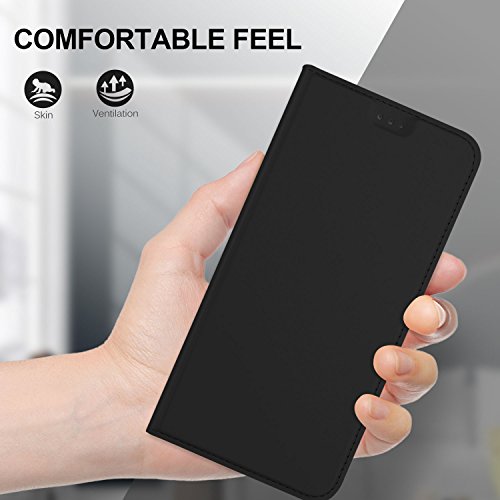 Cubot Note Plus (2017) Cover, KuGi Slim Flip Cover Custodia per Cubot Note Plus (2017) Smartphone (Flip Series - Nero)