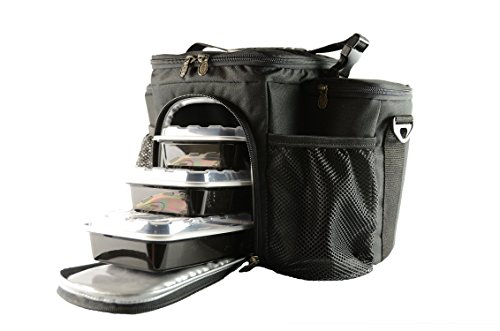 Isobag 3 Meal Management System Black/Black / Insulated Lunch Box / Insulated Lunch Bag - Isolator Fitness