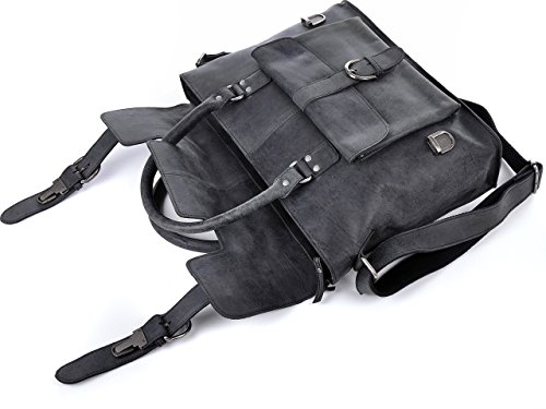 URBAN FOREST, Cntmp, Leder, Handtaschen, Messenger Bag, Businesstaschen, Aktentaschen, Laptoptaschen, Notebooktaschen, Umhängetaschen, DIN-A4, Natur-Leder, 39x29x10cm (B x H x T) - 4