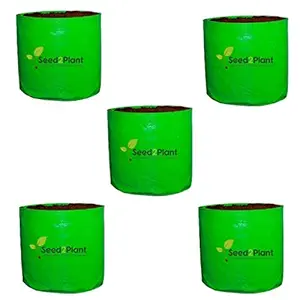 Seed 2 Plant HDPE Grow Bags (Green, 12x12 inches) -5 Pieces