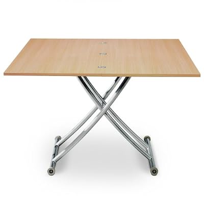 Menzzo B2219S Contemporain Carrera Table Basse Relevable Bois Chêne Clair 57 x 100 x 39 cm