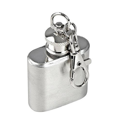10X MENGS® 1 Unze Flachmann mit Schlüsselanhänger für besonderen Anlässen(Hochzeit, Sport, Golf), hochglanzpoliertem Edelstahl, mini Whisky Liquor Vodka Alcohol Hip Flask - 4