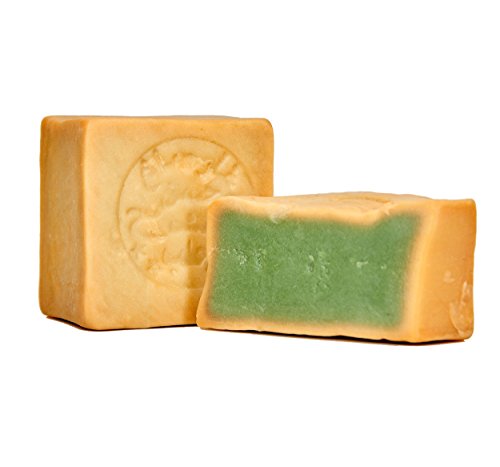 AMBER „Aleppo“-Seife Unisex Haare/Gesicht/Rasur ZUFRIEDENHEITSGARANTIE mit 60% Olivenöl und 40% Lorbeeröl, Vegan, umparfümiert & rückfettend, für unreine/trockene & Mischhaut und Körper, traditionelle Naturkosmetik original Handgeschnitten, Naturverpackt ohne Plastik - 2