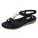 Produktbild VJGOAL Damen Sandalen, Frauen Mädchen böhmischen Mode Flache beiläufige Sandalen Strand Sommer Flache Schuhe Frau Geschenk (42 EU, X-schwarz)