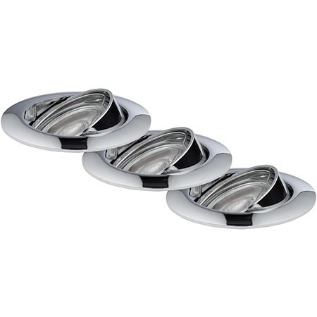 Preisvergleich Produktbild Müller Licht 3er Set Einbauleuchten, chrom, schwenkbar, wechselbare LED-Lampen