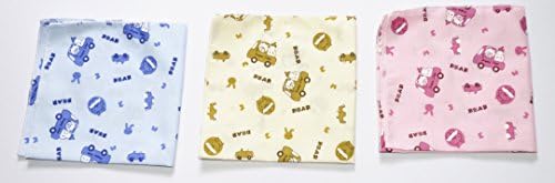 childrens Handkerchiefs - pack of 3 bear and rabbit , cute and colourful